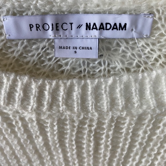 Project Naadam knit sweater tie sleeves ivory - Picture 6 of 6